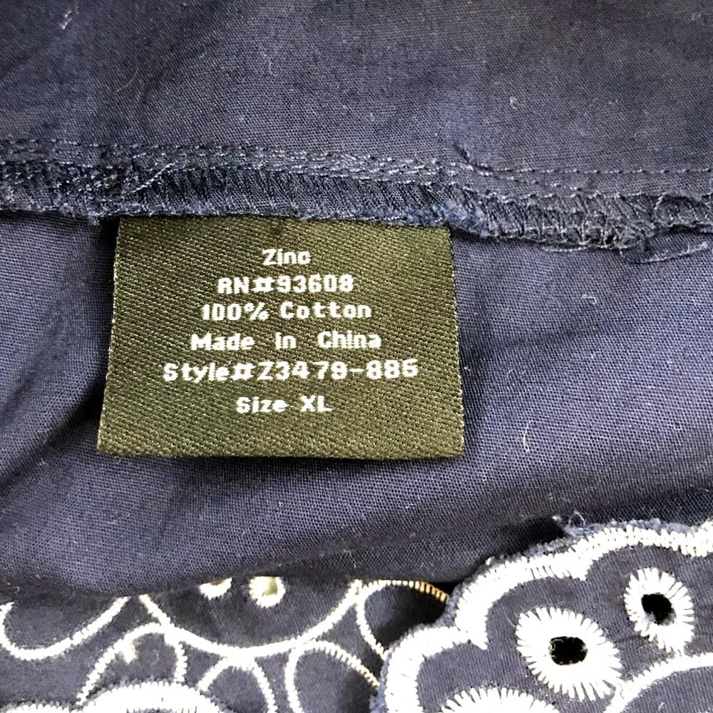 Zinc Girls Cotton Spaghetti Strap Blue Floral Embroidered Lace Dress Size XL - Picture 7 of 12